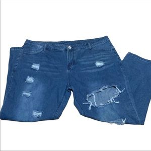 Plus size ripped jeans